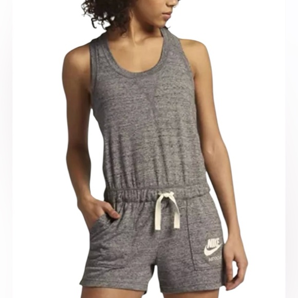 Nike Pants - Nike Sportswear Gray Gym Vintage Romper Jumpsuit Sz(M)